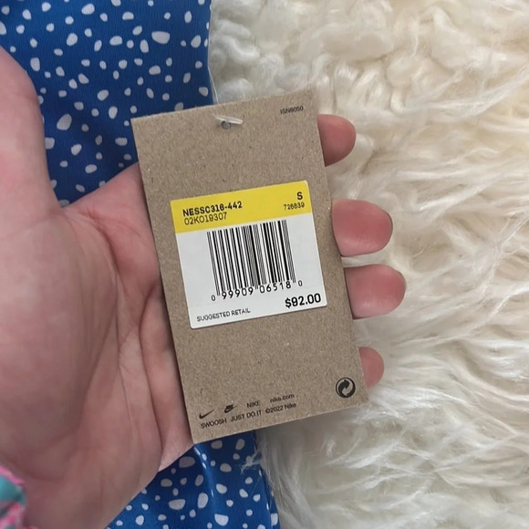 Nike Women's Water Dots Keyhole Back One Piece Swimsuit Pacific Blue Size Small - Picture 9 of 14